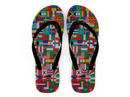 World Flags Designed Slippers (Flip Flops) Hot on Sale