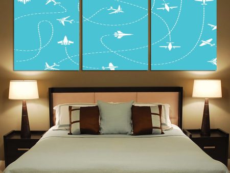 Travel The The World By Plane Canvas Posters (3 Pieces) For Discount