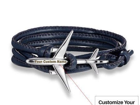 (Edition 3) Boeing 777 Airplane Designed Leather Bracelets Online now