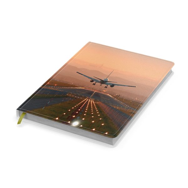 Super Cool Landing During Sunset Designed Notebooks For Sale