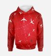 Travelling with Aircraft (Red) Printed 3D Hoodies Cheap