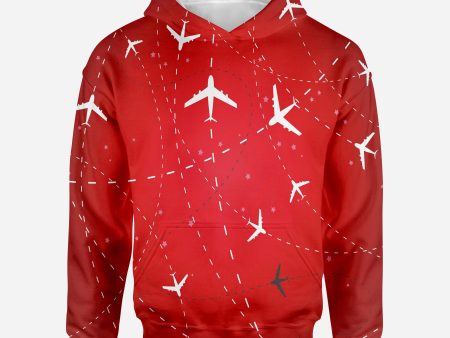 Travelling with Aircraft (Red) Printed 3D Hoodies Cheap