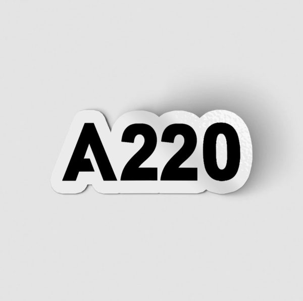 A220 Flat Text Designed Stickers on Sale