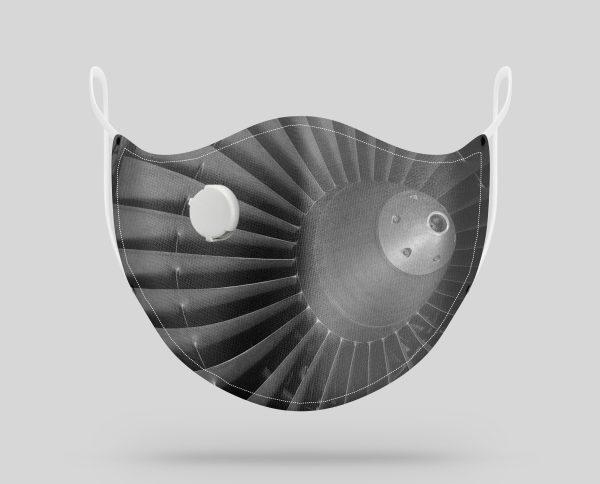 Super View of Jet Engine Designed Face Masks For Sale