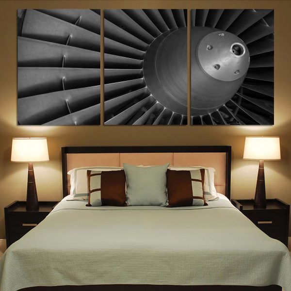 Super View of Jet Engine Printed Canvas Posters (3 Pieces) Online Hot Sale