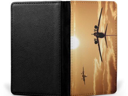 Two Aeroplanes During Sunset Printed Passport & Travel Cases Online