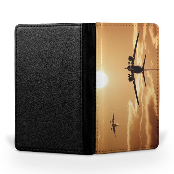 Two Aeroplanes During Sunset Printed Passport & Travel Cases Online