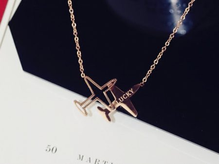 Super Quality Airplane Shape & Lucky Written Necklaces Sale