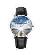 Taking Off Aircraft Printed Leather Strap Watches Hot on Sale