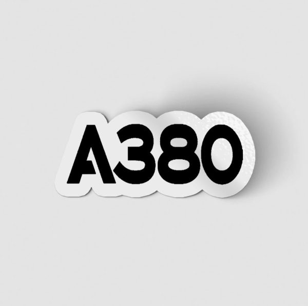 A380 Flat Text Designed Stickers Discount