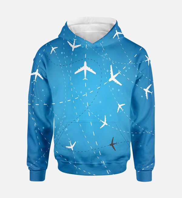 Travelling with Aircraft Printed 3D Hoodies For Discount