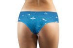 Travelling with Aircraft (Blue) Designed Women Panties & Shorts Online Sale