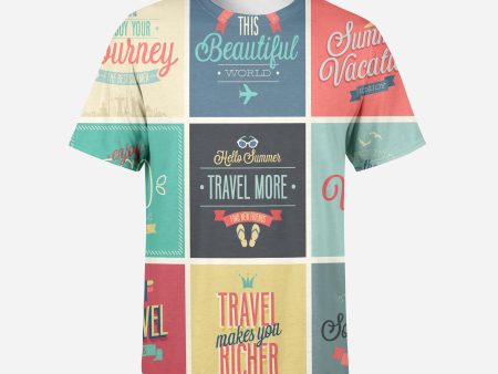 Super Travel Icons Printed 3D T-Shirts Online Sale