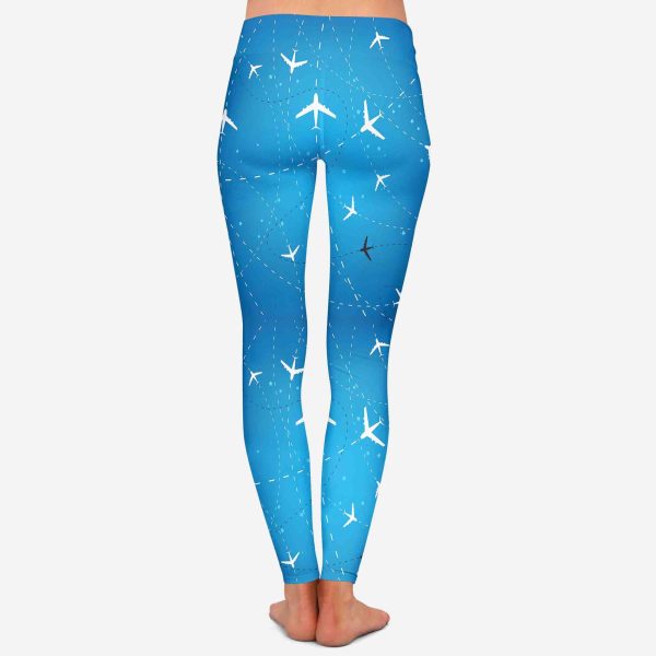 Travelling with Aircraft (Blue) Designed Women Leggins Online Sale