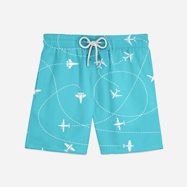 Travel The World By Plane Designed Swim Trunks & Shorts For Sale