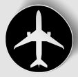 Airplane & Circle (Black) Designed Stickers on Sale