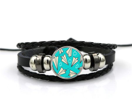 Super Cool Paper Airplanes Designed Leather Bracelets on Sale