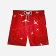 Travelling with Aircraft (Red) Designed Swim Trunks & Shorts Fashion