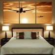 Two Aeroplanes During Sunset Printed Canvas Posters (3 Pieces) Online Sale