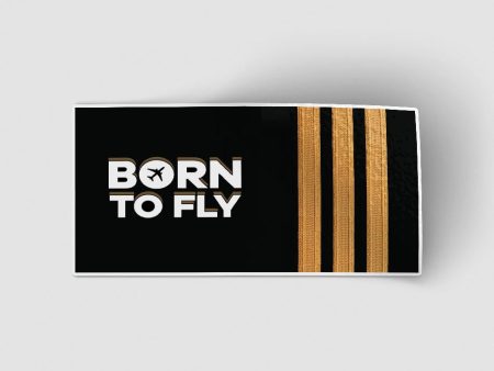 Born to Fly & Pilot Epaulettes (3 Lines) Designed Stickers Discount