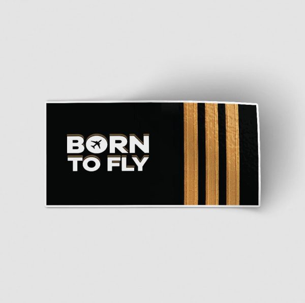 Born to Fly & Pilot Epaulettes (3 Lines) Designed Stickers Discount