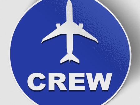 Crew & Circle (Blue) Designed Stickers Cheap