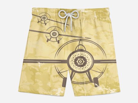 Super Vintage Propeller Designed Swim Trunks & Shorts Fashion