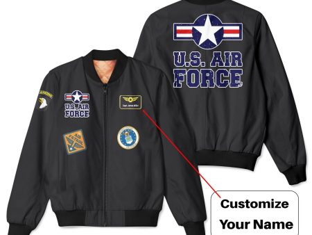 US Air Force + Patches Designed 3D Pilot Bomber Jackets For Sale