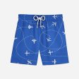 Travel The World By Plane (Blue) Designed Swim Trunks & Shorts Hot on Sale