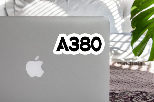 A380 Flat Text Designed Stickers Discount