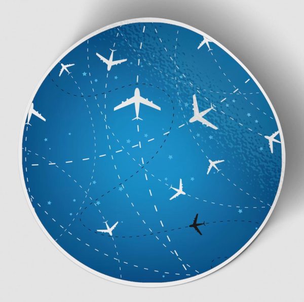 Travelling with Aircraft (Blue) Designed Stickers Supply