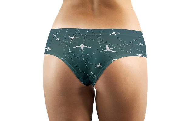 Travelling with Aircraft (Green) Designed Women Panties & Shorts Online Sale