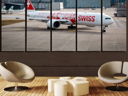 Swiss Airlines Boeing 777 Printed Canvas Prints (5 Pieces) on Sale