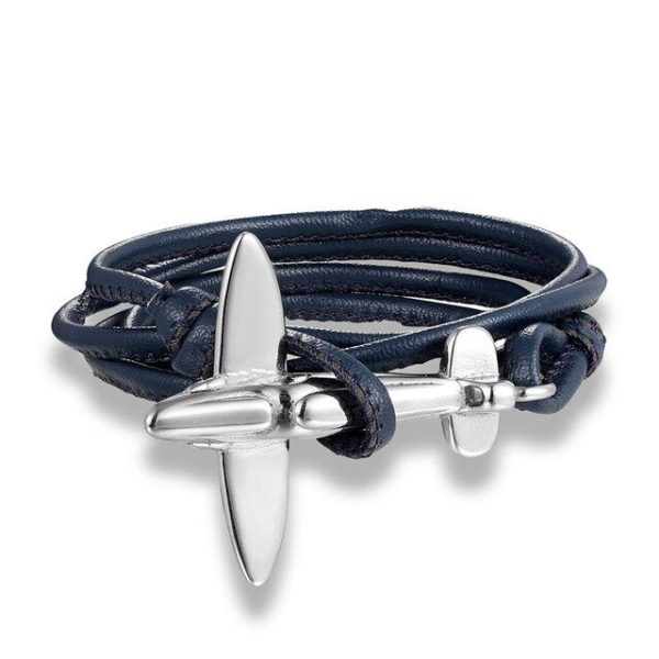 (Edition 3) Small Airplane Designed Leather Bracelets Sale