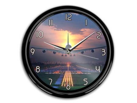 Super Boeing 747 Landing During Sunset Printed Wall Clocks Online