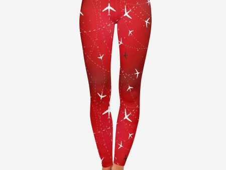 Travelling with Aircraft (Red) Designed Women Leggins Online now