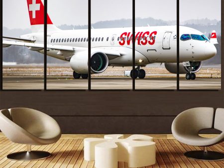 Swiss Airlines Bombardier CS100 Printed Canvas Prints (5 Pieces) on Sale