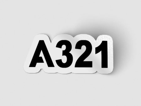 A321 Flat Text Designed Stickers on Sale