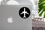 Airplane & Circle (Black) Designed Stickers on Sale