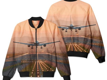 Super Cool Landing During Sunset Designed 3D Pilot Bomber Jackets Online Sale