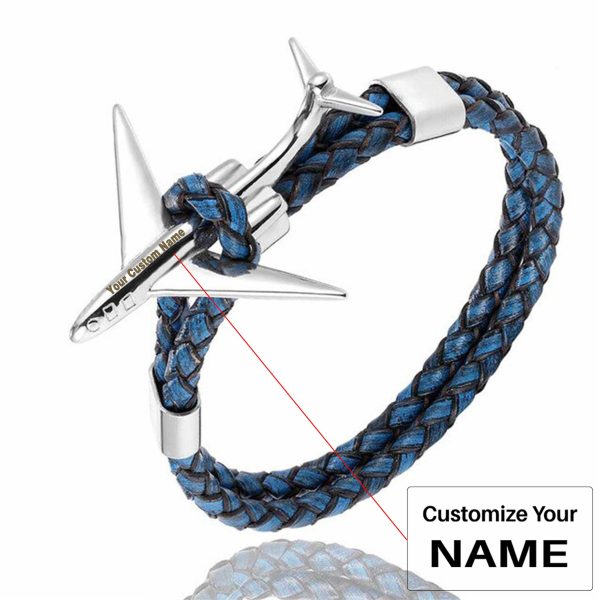 Super Cool Airplane Designed Leather Bracelets For Discount