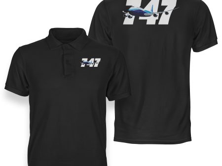 Super Boeing 747 Designed Double Side Polo T-Shirts Discount