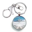 Taking off Aircraft Designed Circle Key Chains Discount