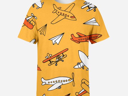 Super Drawings of Airplanes Designed 3D T-Shirts Supply