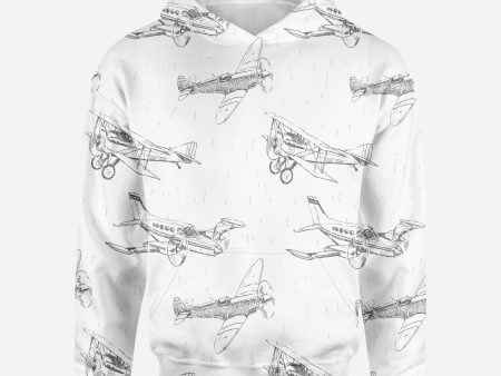 Super Aircrafts Printed 3D Hoodies Cheap