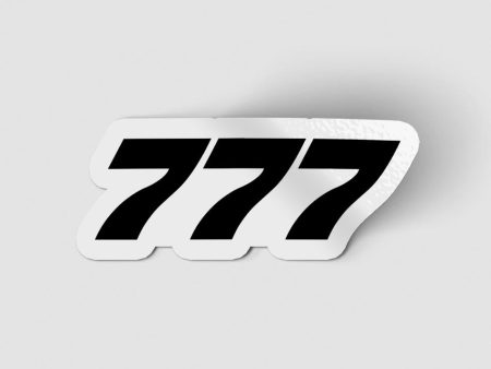 777 Flat Text Designed Stickers Fashion