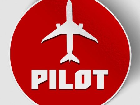 Pilot & Circle (Red) Designed Stickers Hot on Sale