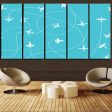 Travel The The World By Plane Canvas Prints (5 Pieces) Supply