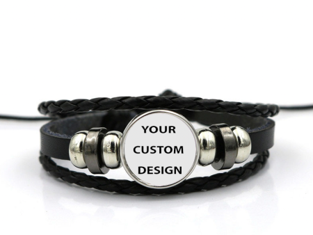 Your Custom Image   Photo Designed Leather Bracelets Cheap