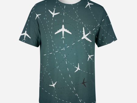 Travelling with Aircraft (Green) Designed 3D T-Shirts Fashion